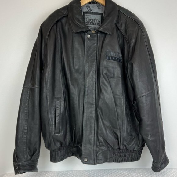 Vintage Cheerios Racing Men's Leather Jacket - Size 2XL - Picture 12 of 12